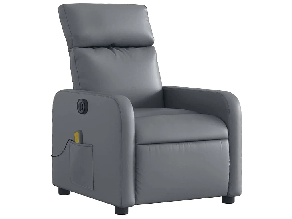 Fauteuil de massage inclinable électrique gris similicuir