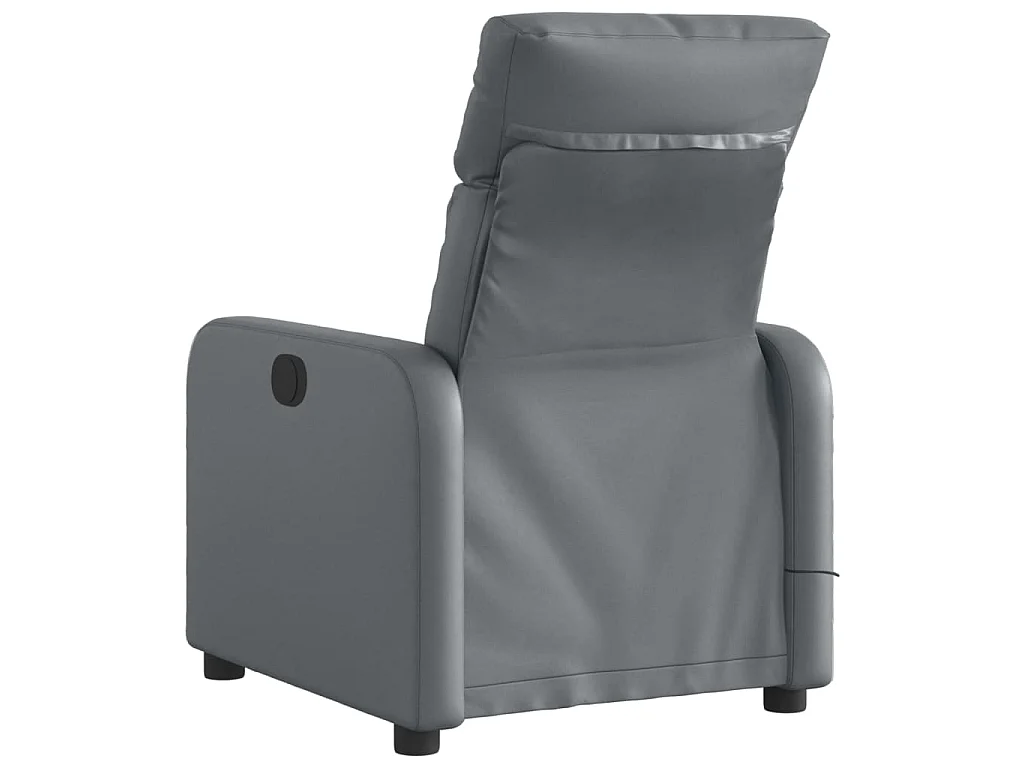 Fauteuil de massage inclinable électrique gris similicuir