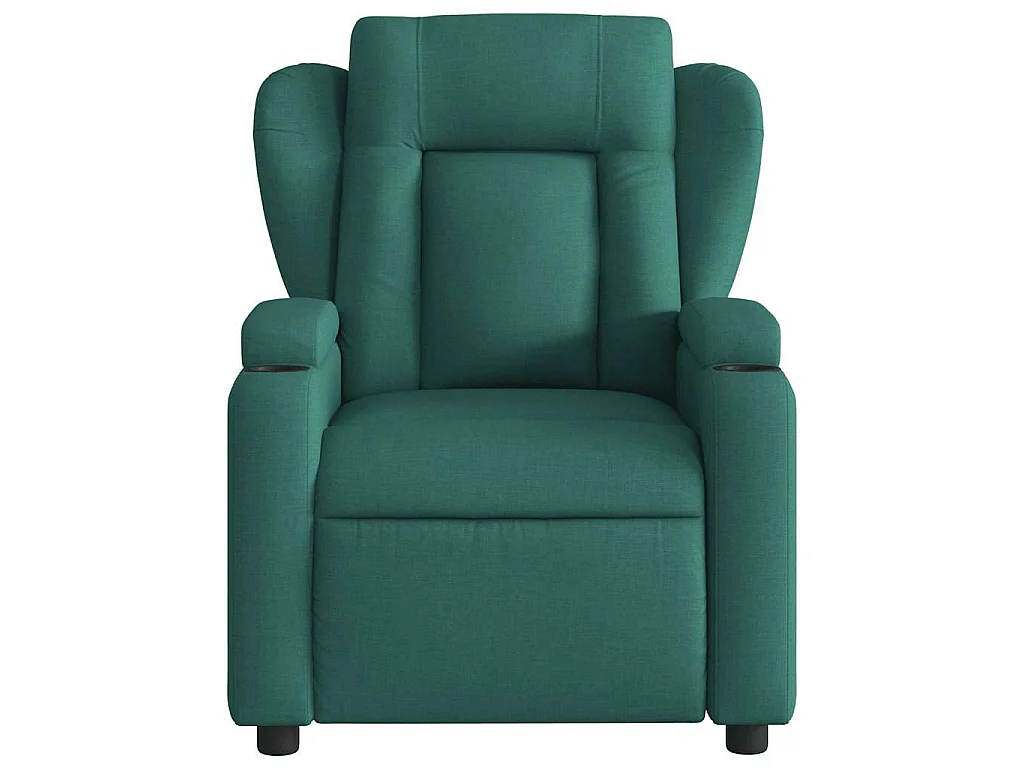 Fauteuil de massage inclinable électrique Vert foncé Tissu