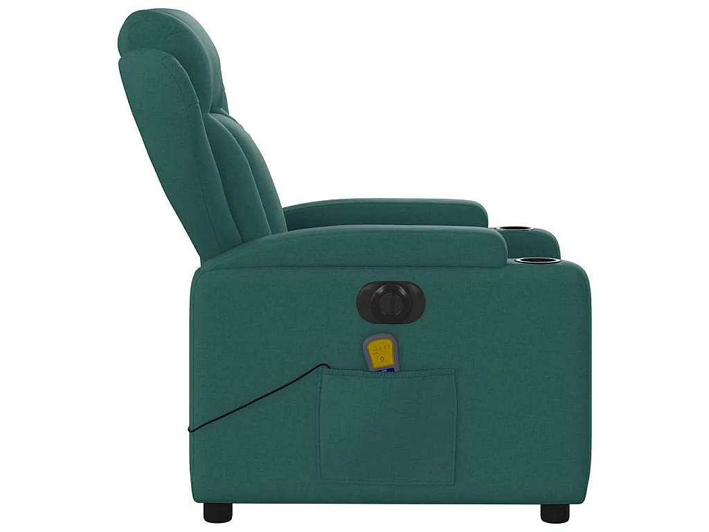 Fauteuil de massage inclinable électrique Vert foncé Tissu