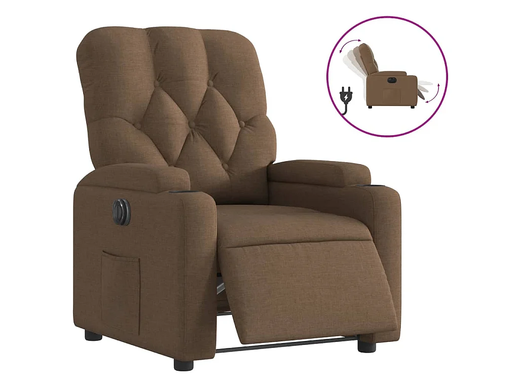 Relaxsessel Elektrisch Braun Stoff