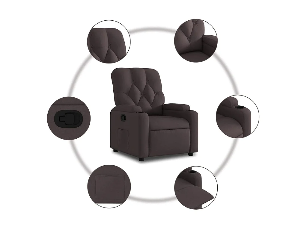 Relaxsessel Dunkelbraun Stoff