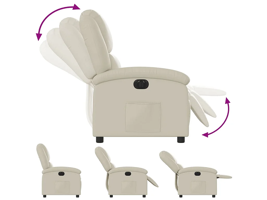 Fauteuil inclinable électrique Crème Similicuir