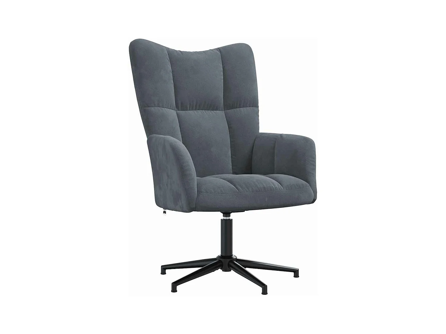 Chaise de relaxation avec tabouret Gris foncé Velours