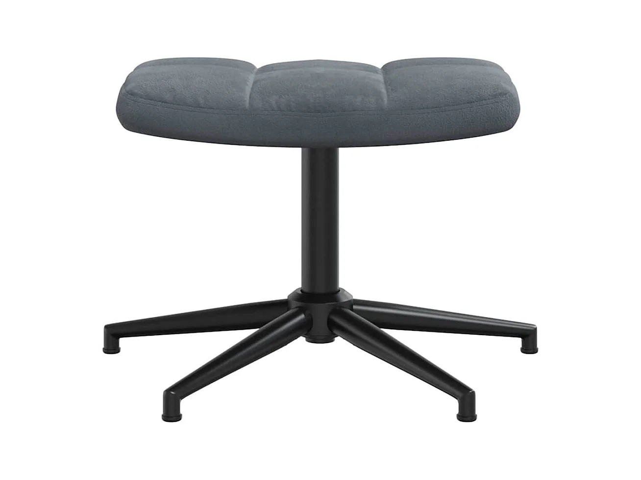 Chaise de relaxation avec tabouret Gris foncé Velours