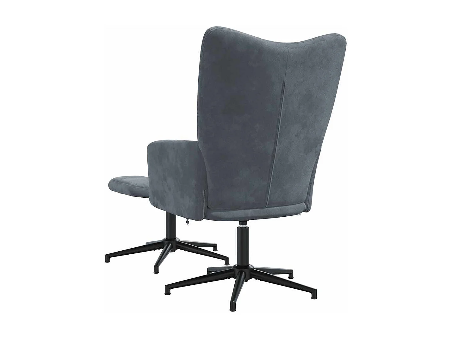 Sedia Relax con Poggiapiedi Grigio Scuro in Velluto