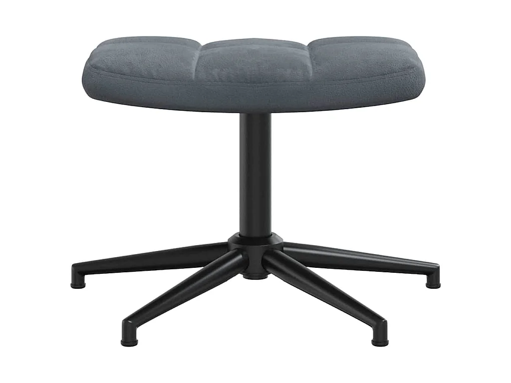 Relaxsessel mit Hocker Dunkelgrau Samt