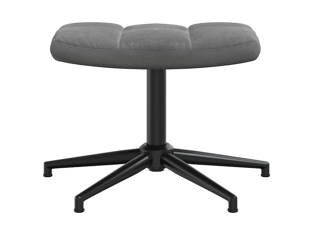 Chaise de relaxation avec tabouret Gris foncé Velours