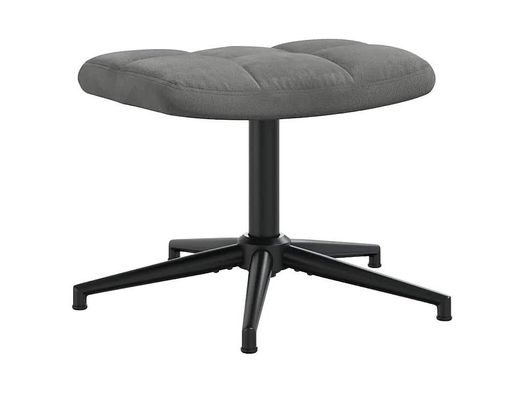 Chaise de relaxation avec tabouret Gris foncé Velours