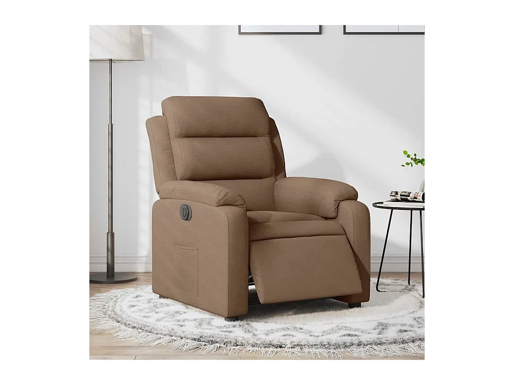 Fauteuil inclinable électrique Marron Tissu