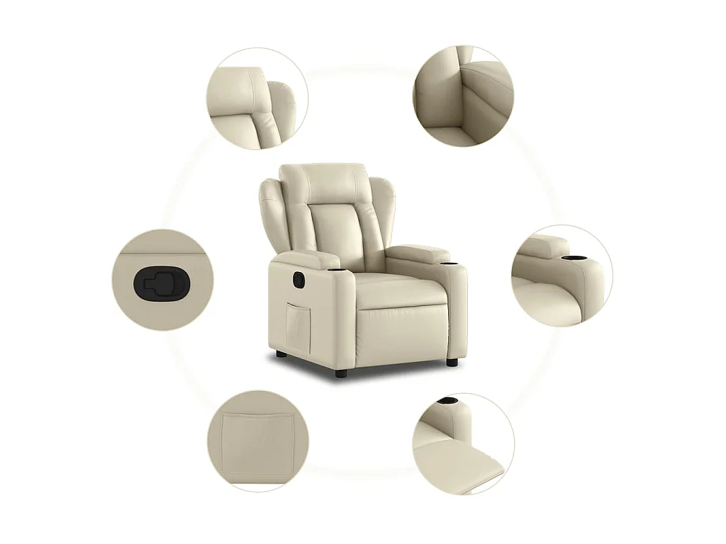 Relaxsessel Creme Kunstleder