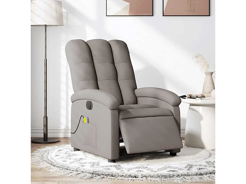 Massagesessel Elektrisch Taupe Stoff