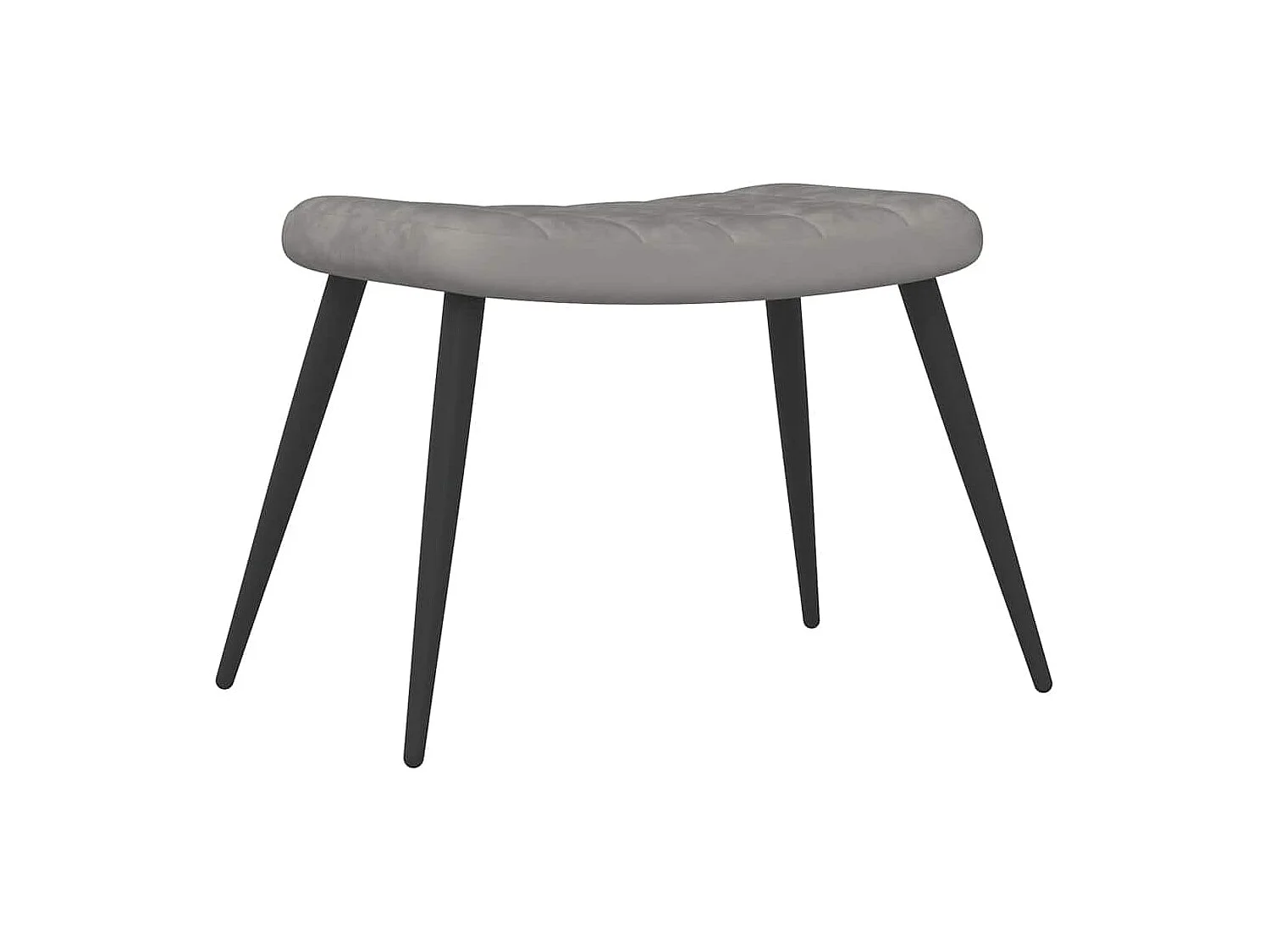 Chaise de relaxation avec repose-pied Gris clair Velours