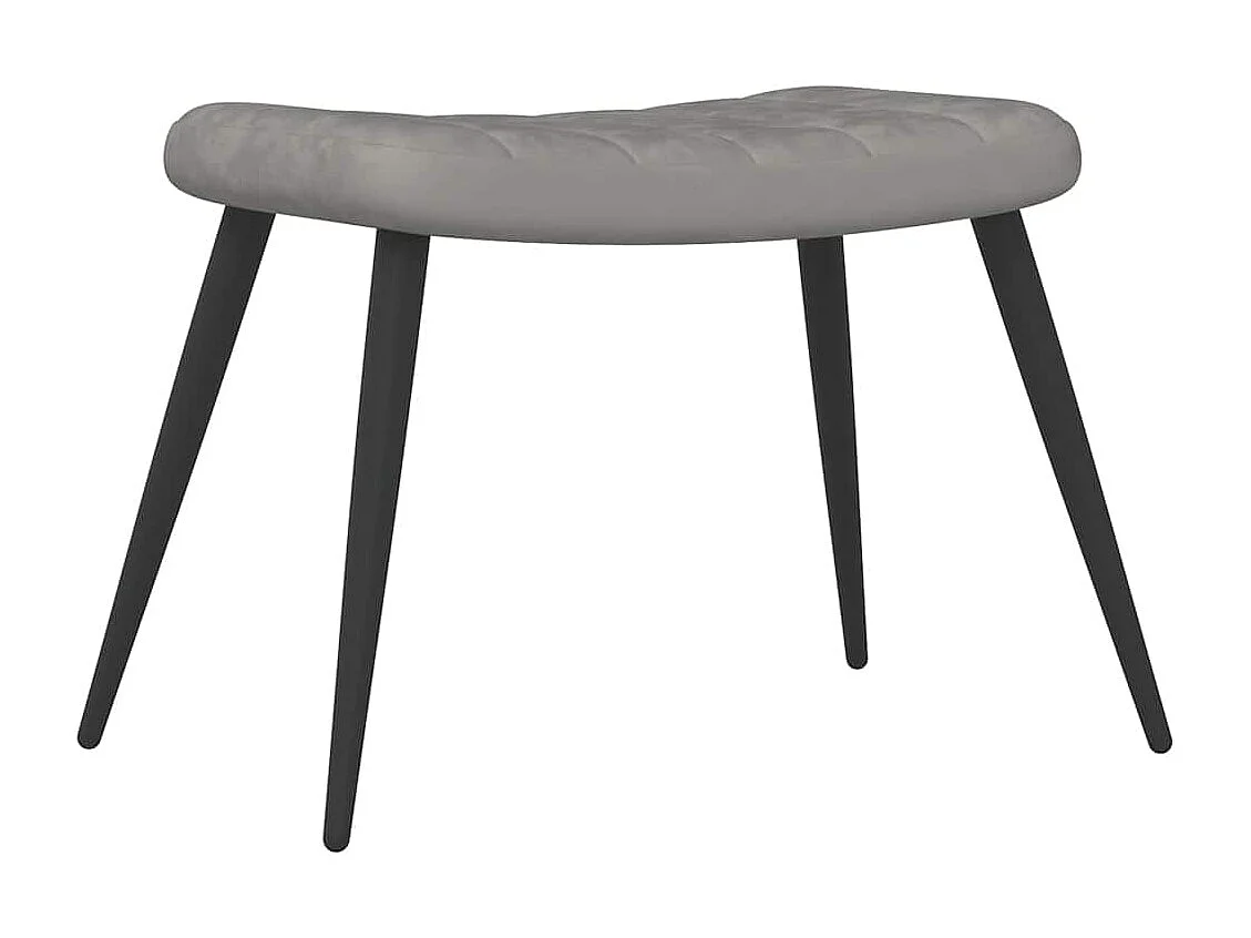 Chaise de relaxation avec repose-pied Gris clair Velours