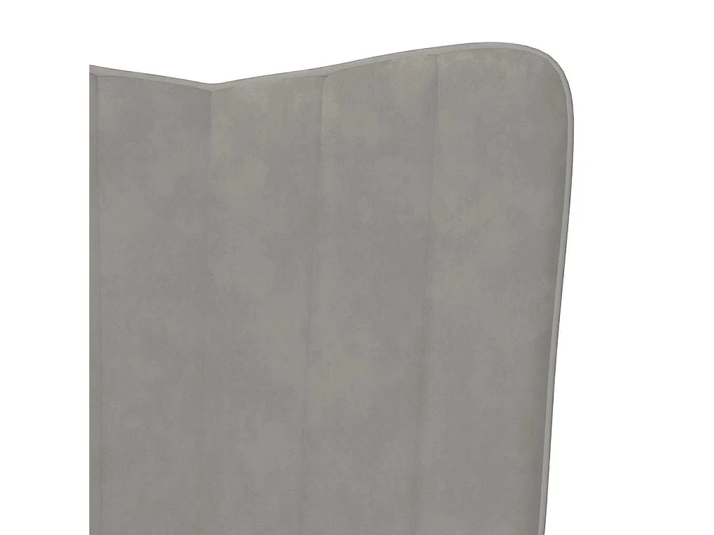 Chaise de relaxation avec repose-pied Gris clair Velours