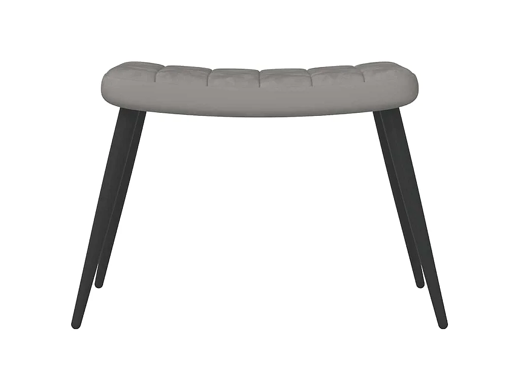Chaise de relaxation avec repose-pied Gris clair Velours
