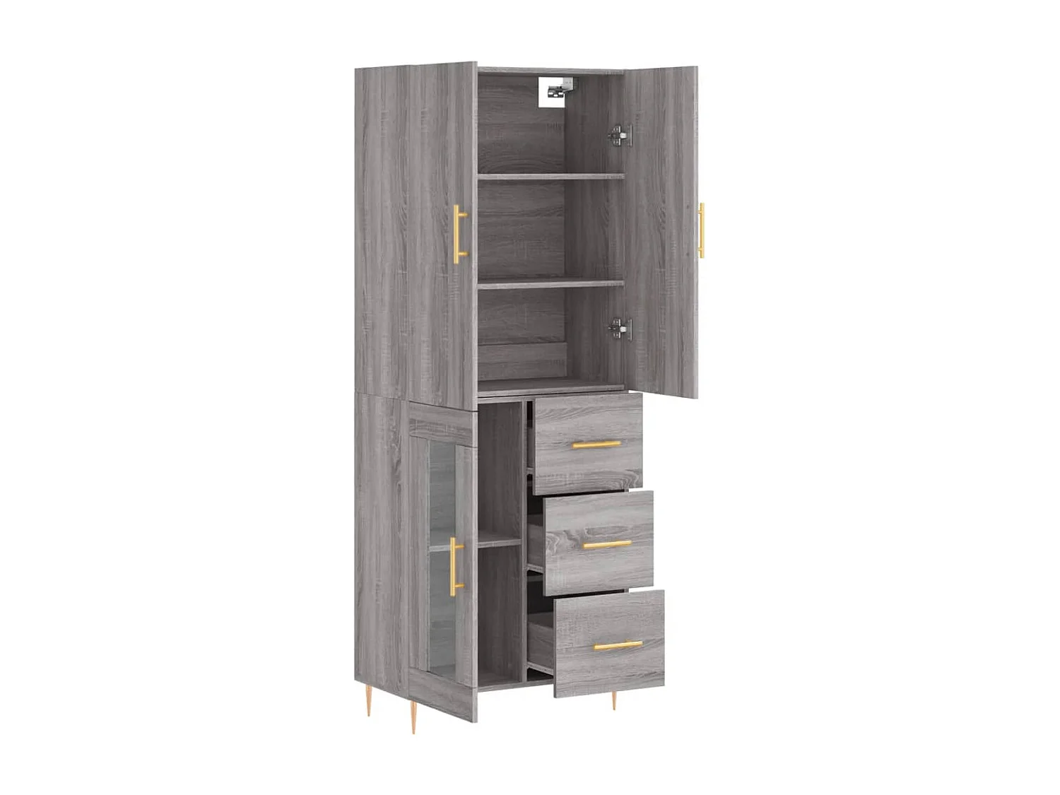 Buffet haut Sonoma gris 69,5x34x180 cm Bois d'ingénierie
