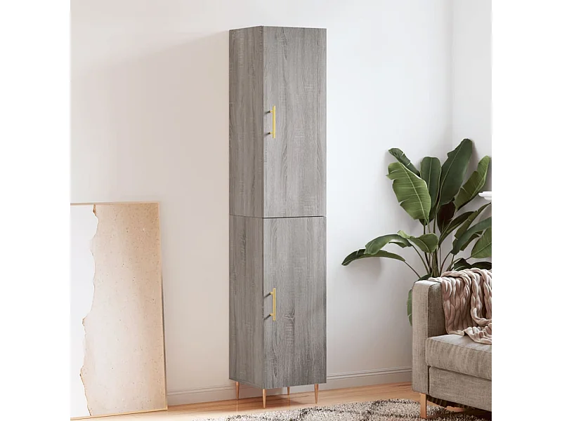 Credenza Grigio Sonoma 34,5x34x180 cm in Legno Multistrato