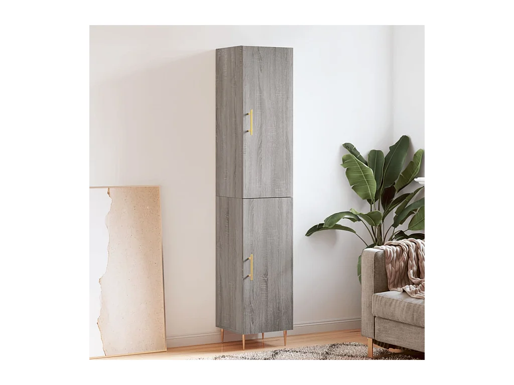 Buffet haut Sonoma gris 34,5x34x180 cm Bois d'ingénierie