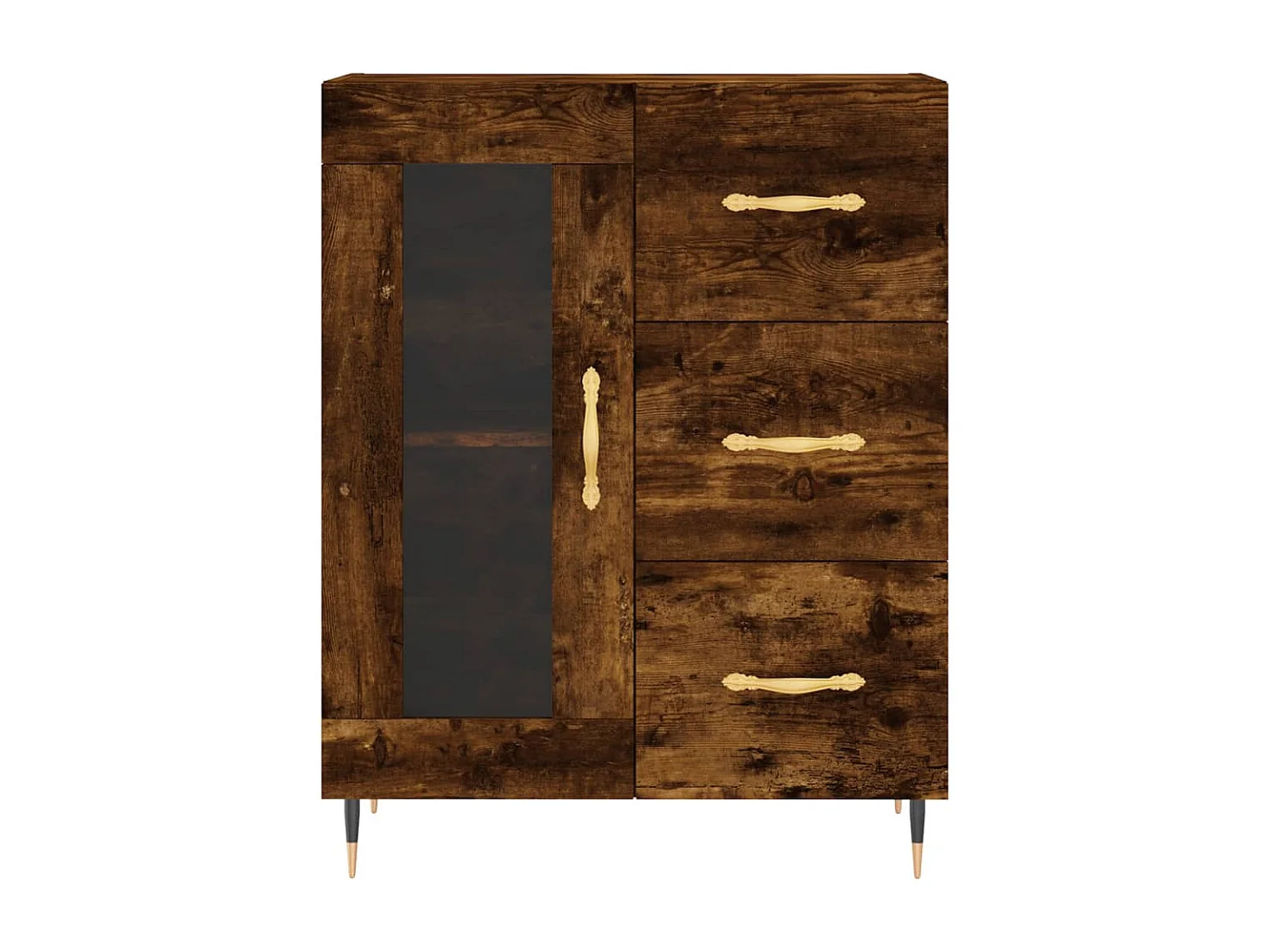 Highboard Räuchereiche 69,5x34x180 cm Holzwerkstoff