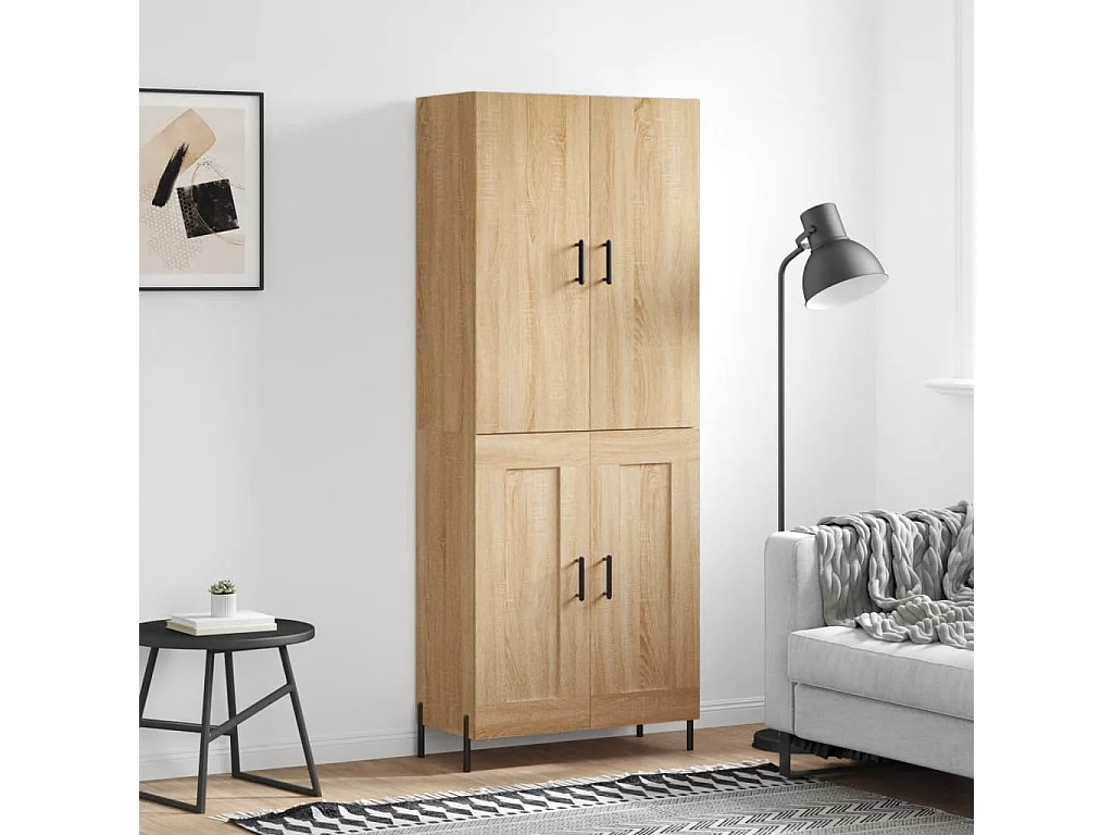 Buffet haut Chêne sonoma 69,5x34x180 cm Bois d'ingénierie