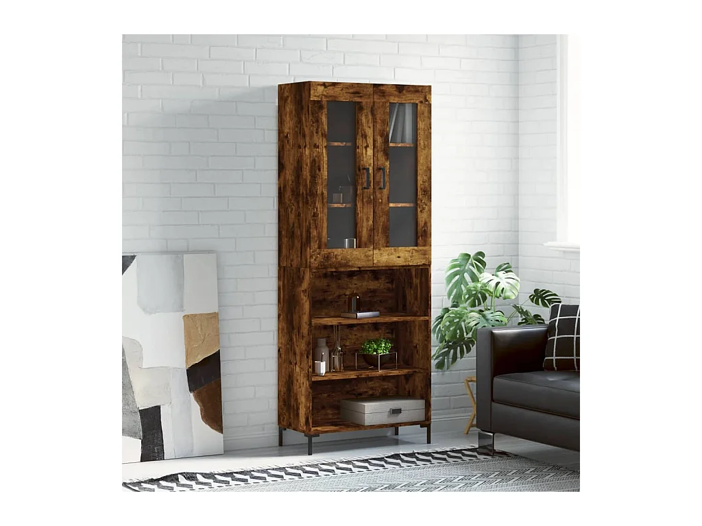 Credenza Rovere Fumo  69,5x34x180 cm in Legno Multistrato