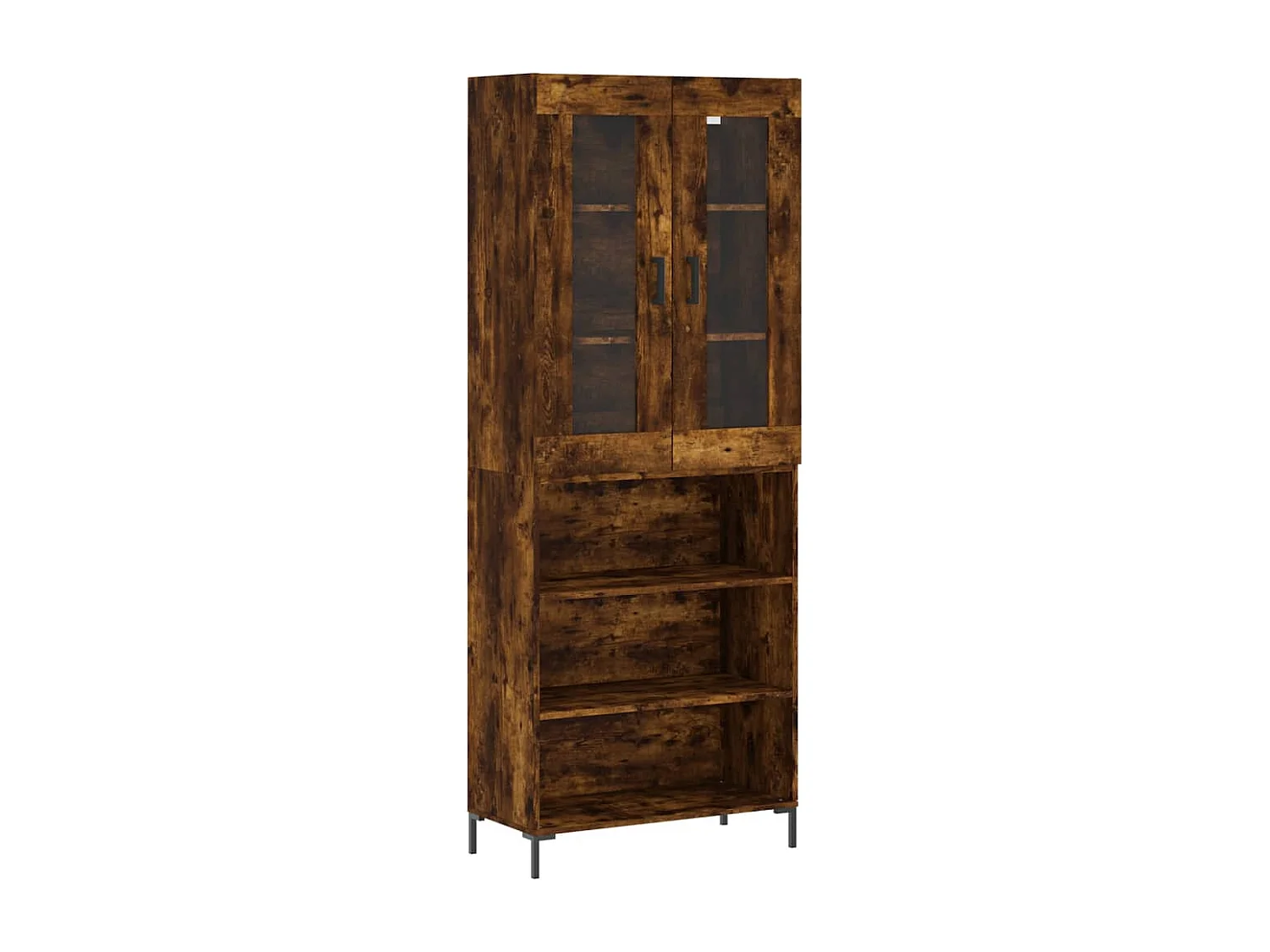 Buffet haut Chêne fumé 69,5x34x180 cm Bois d'ingénierie