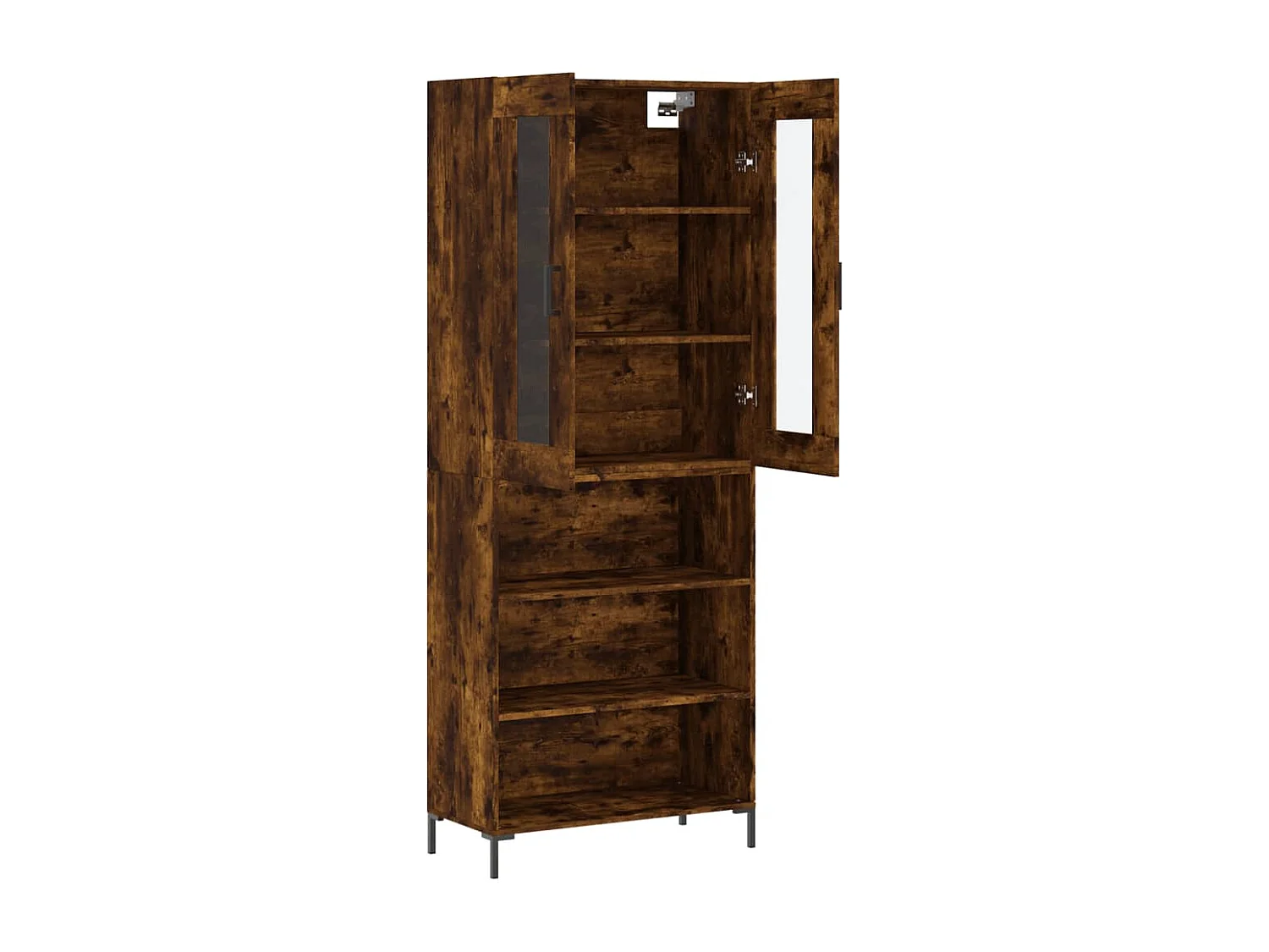 Buffet haut Chêne fumé 69,5x34x180 cm Bois d'ingénierie