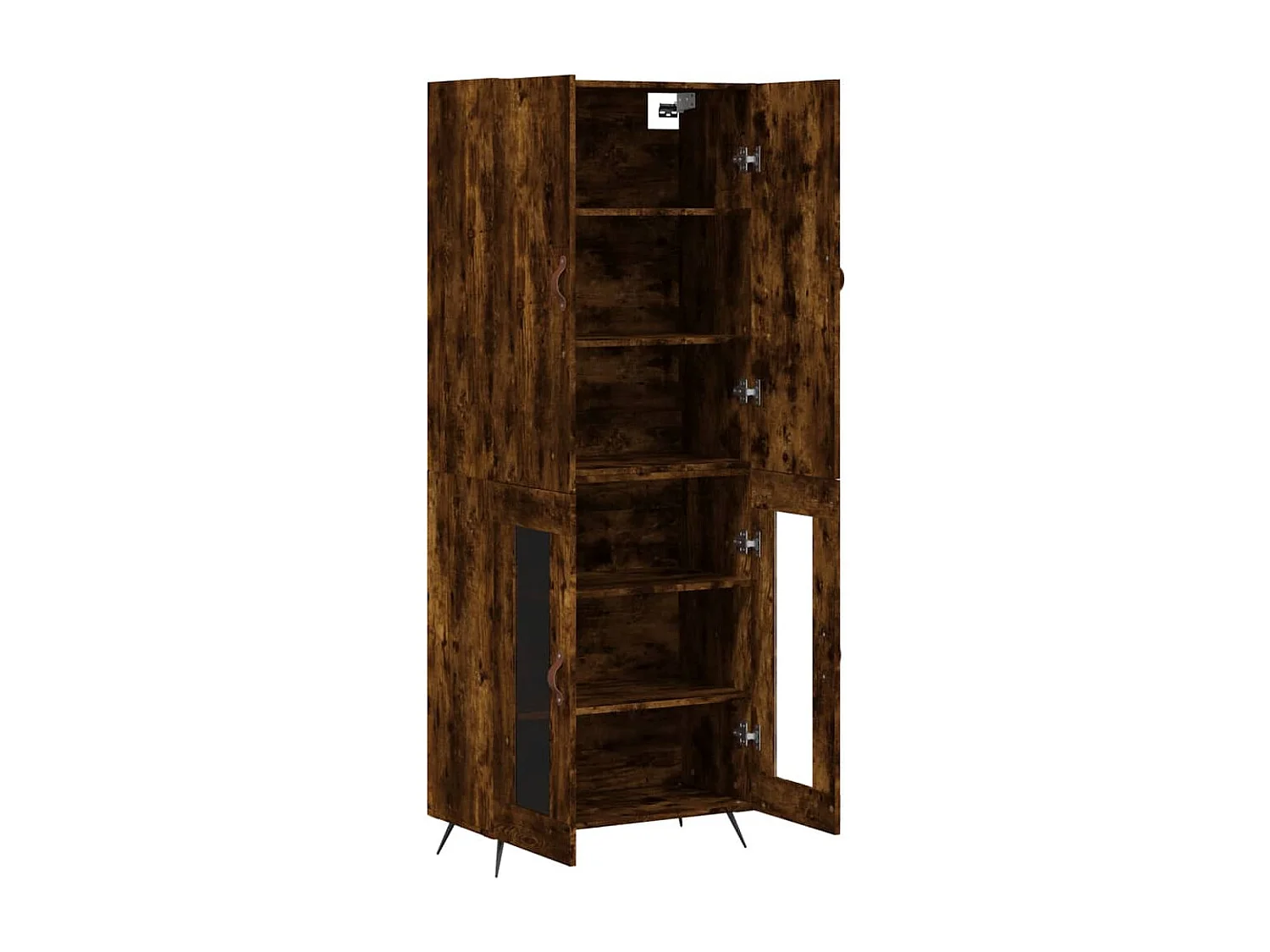 Buffet haut Chêne fumé 69,5x34x180 cm Bois d'ingénierie