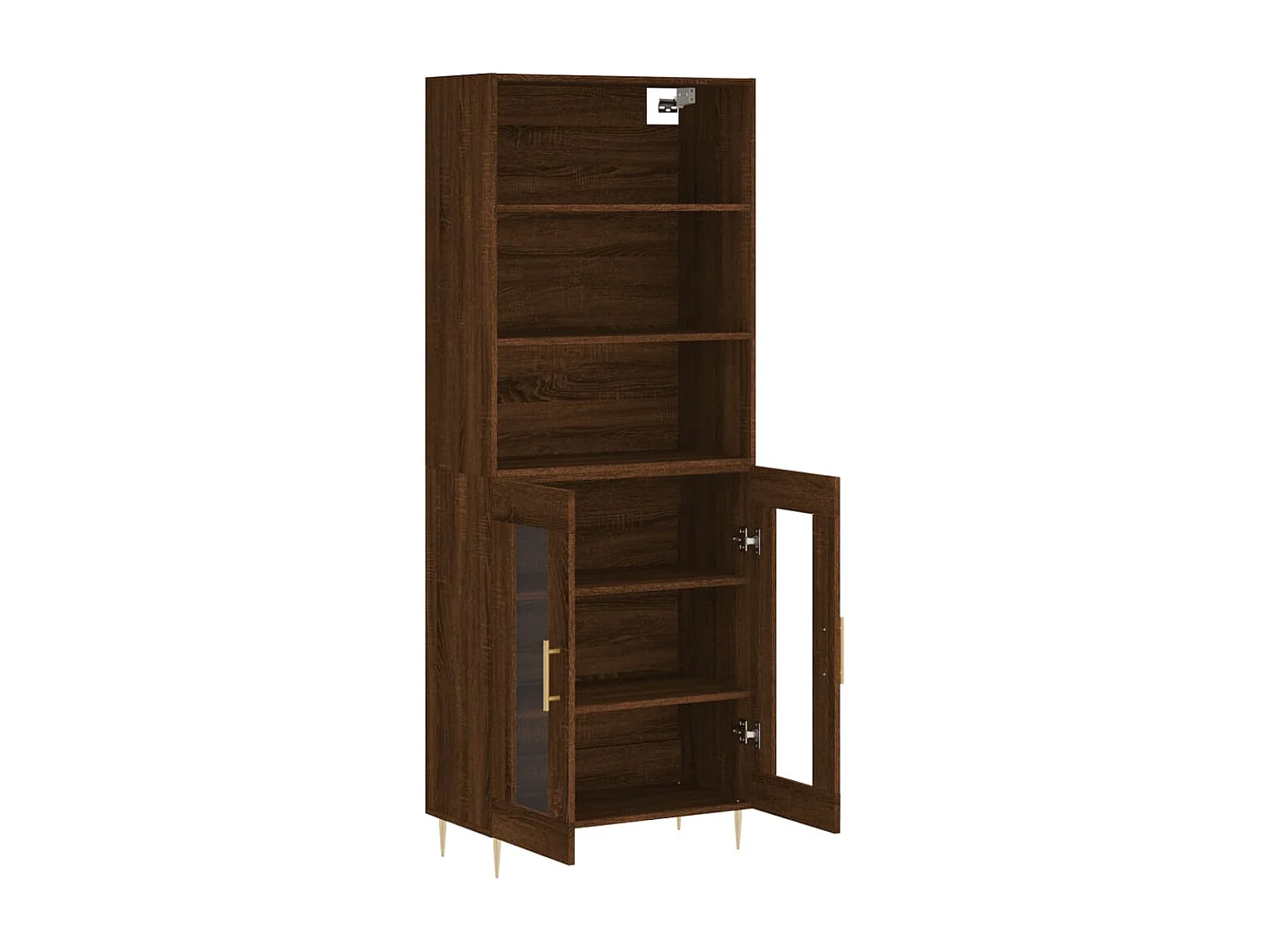 Buffet haut Chêne marron 69,5x34x180 cm Bois d'ingénierie