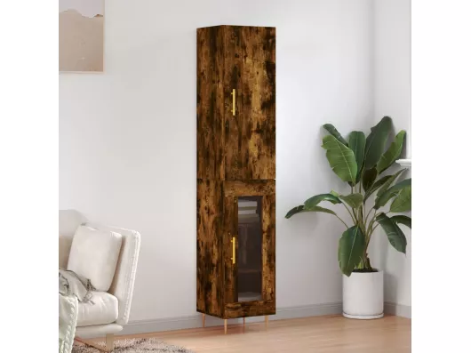 Kauf Unique Highboard Räuchereiche 34,5x34x180 cm Holzwerkstoff