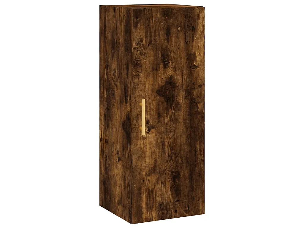 Aparador de madera contrachapada roble ahumado 34,5x34x180 cm