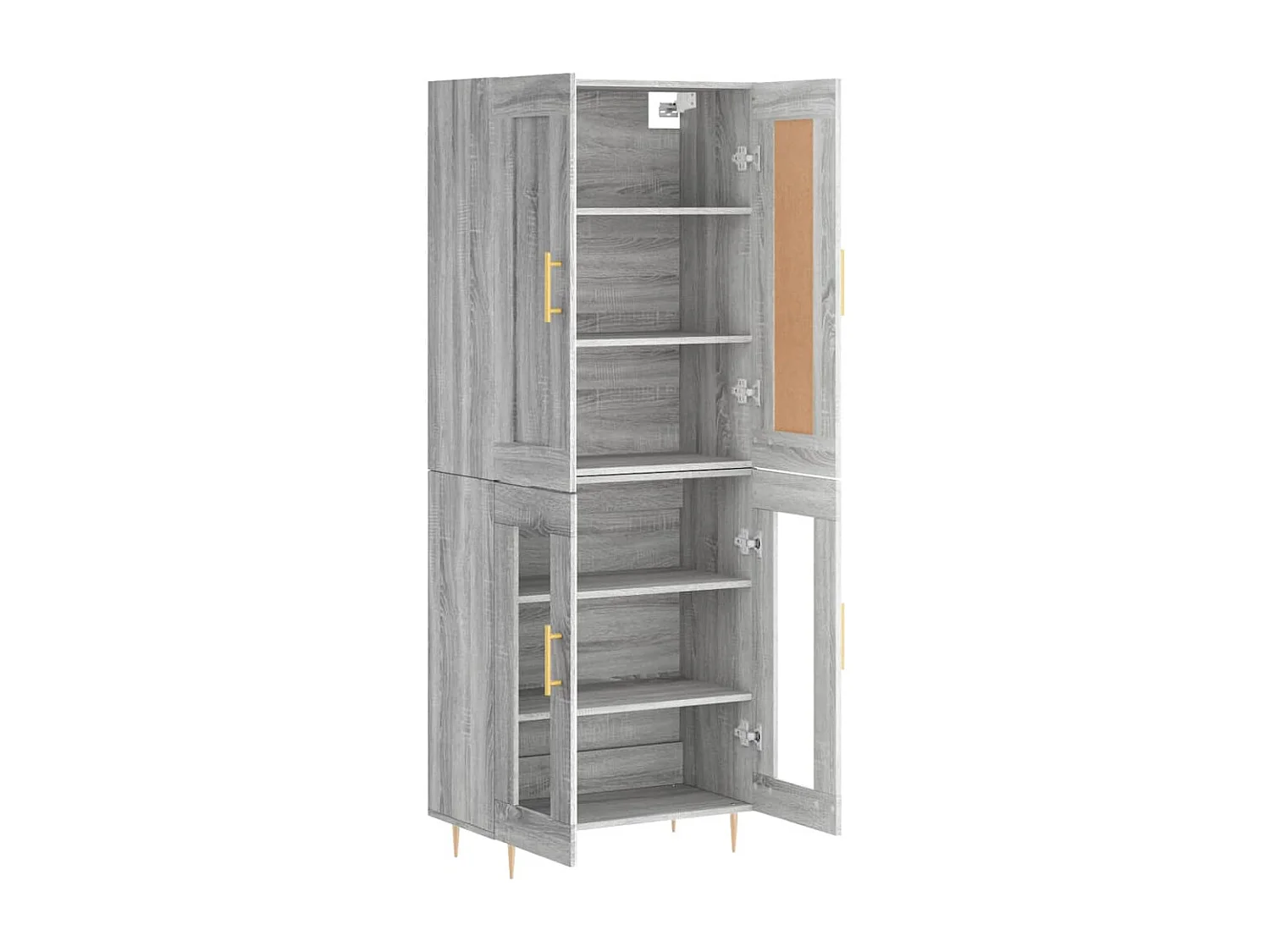 Credenza Grigio Sonoma 69,5x34x180 cm in Legno Multistrato