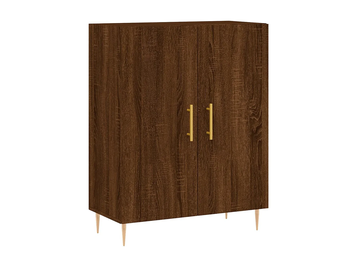 Hoge kast 69,5x34x180 cm bewerkt hout bruin eikenkleur