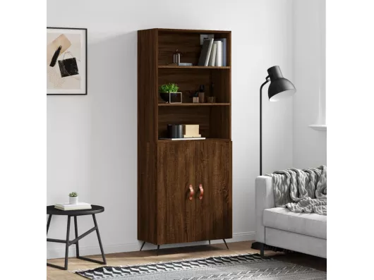 Kauf Unique Highboard Braun Eichen-Optik 69,5x34x180 cm Holzwerkstoff