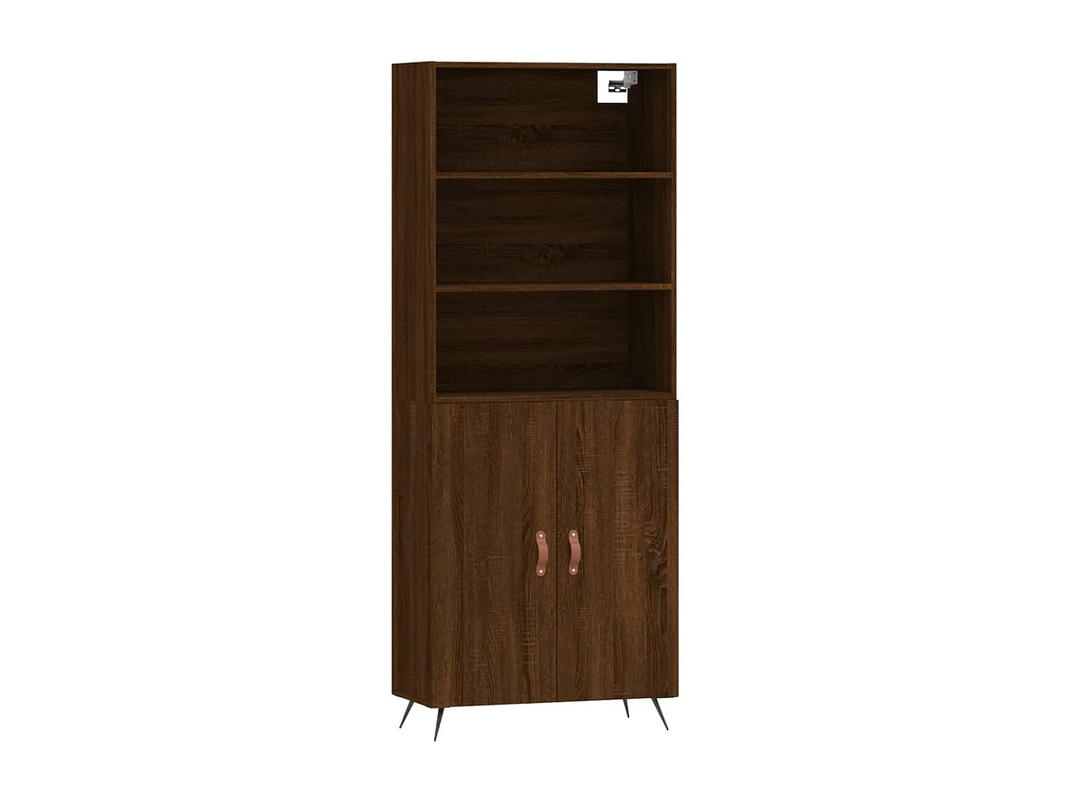 Buffet haut Chêne marron 69,5x34x180 cm Bois d'ingénierie