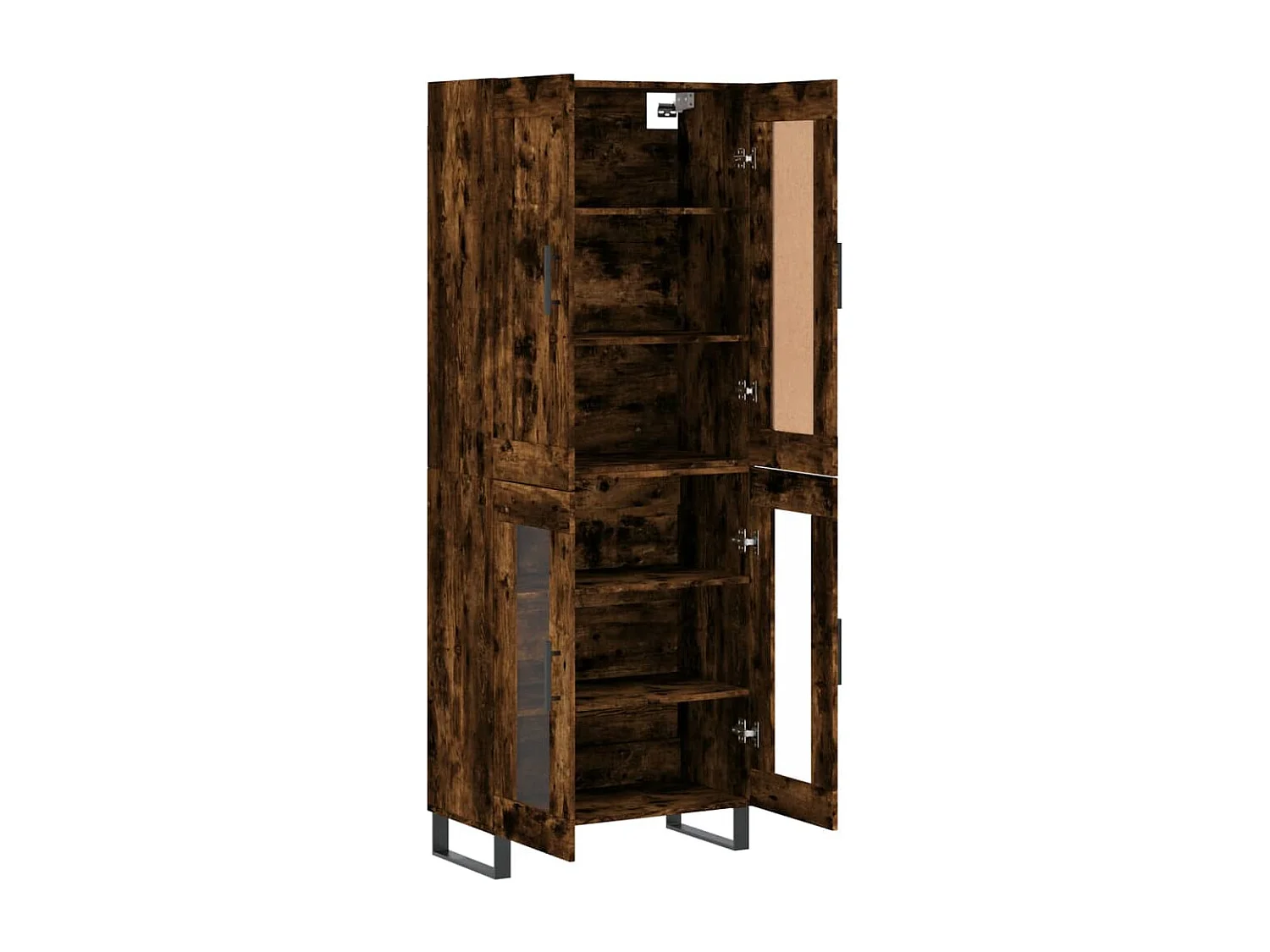 Buffet haut Chêne fumé 69,5x34x180 cm Bois d'ingénierie