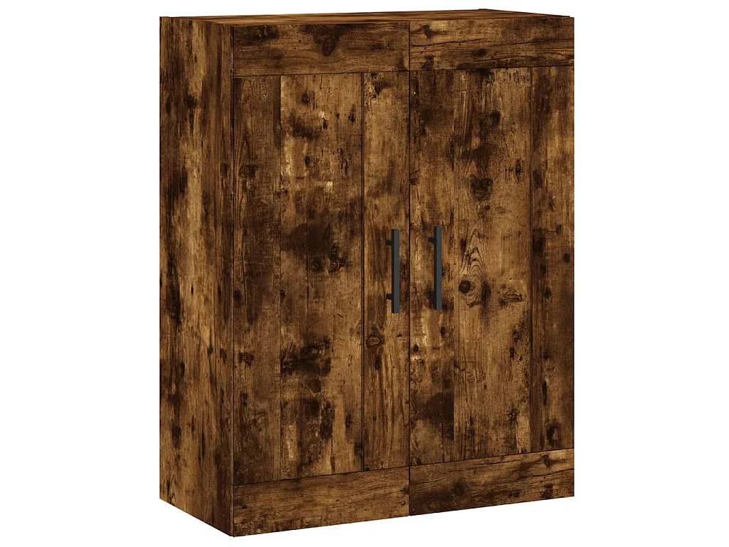 Hoge kast 69,5x34x180 cm bewerkt hout gerookt eikenkleurig