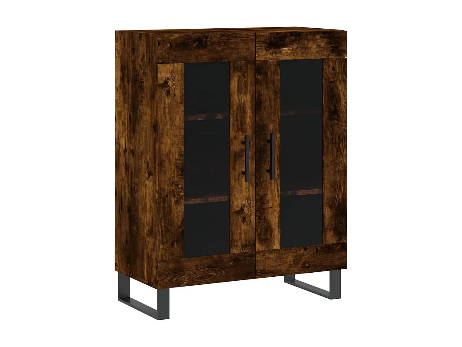 Hoge kast 69,5x34x180 cm bewerkt hout gerookt eikenkleurig