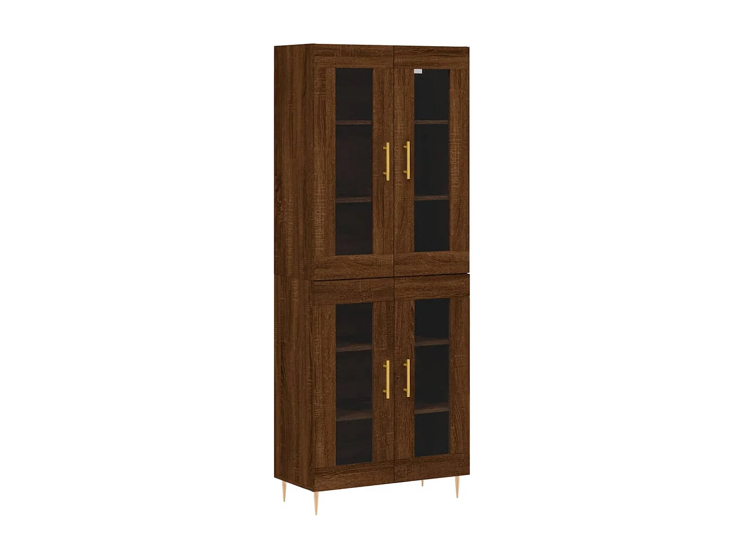 Buffet haut Chêne marron 69,5x34x180 cm Bois d'ingénierie