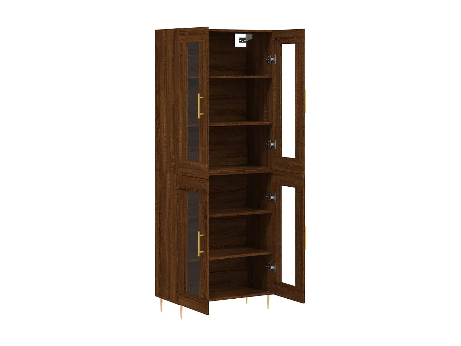 Buffet haut Chêne marron 69,5x34x180 cm Bois d'ingénierie