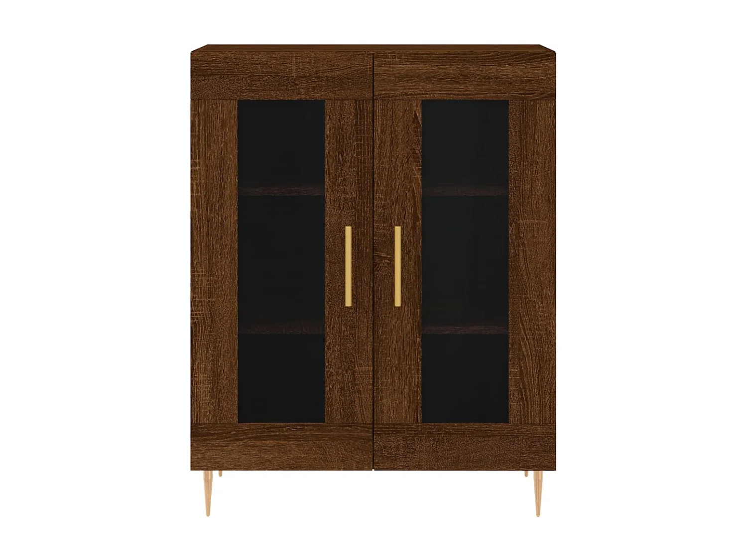 Aparador alto madera contrachapada marrón roble 69,5x34x180 cm