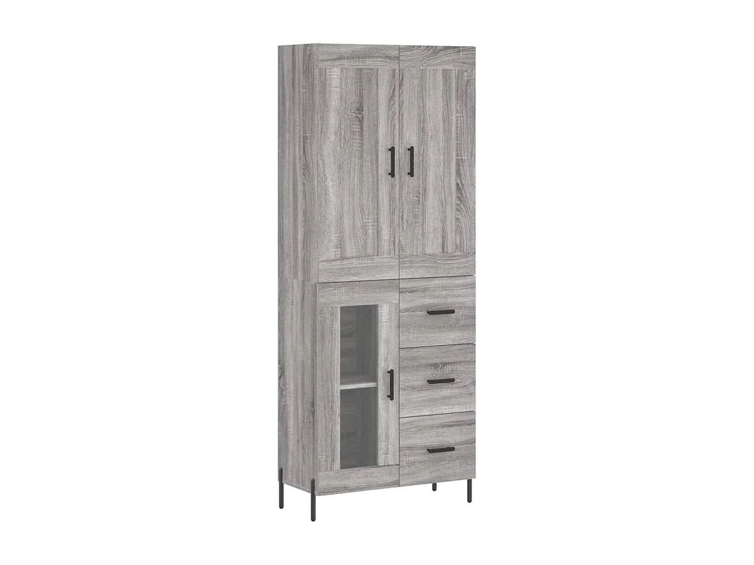 Buffet haut Sonoma gris 69,5x34x180 cm Bois d'ingénierie
