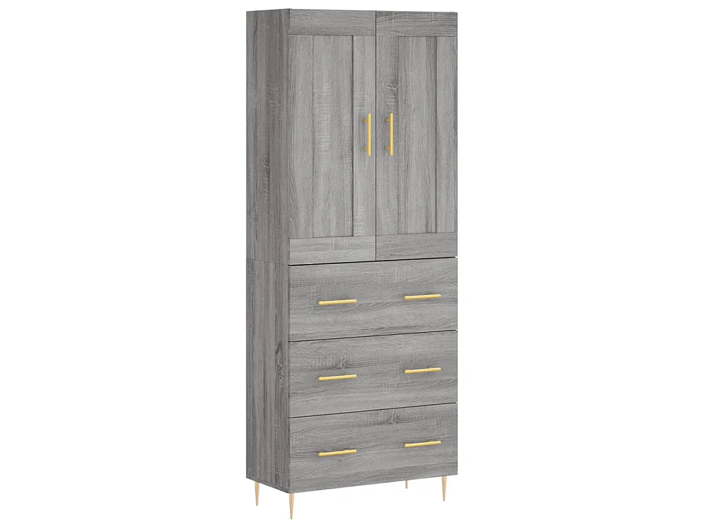 Buffet haut Sonoma gris 69,5x34x180 cm Bois d'ingénierie