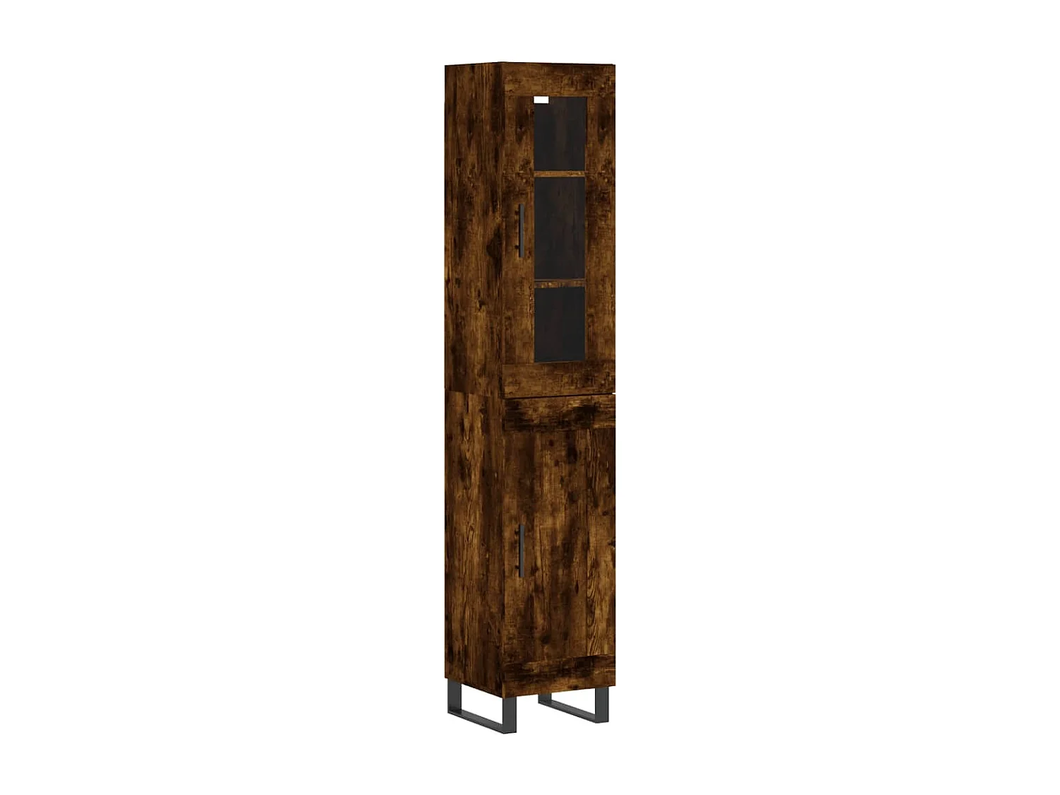 Buffet haut Chêne fumé 34,5x34x180 cm Bois d'ingénierie