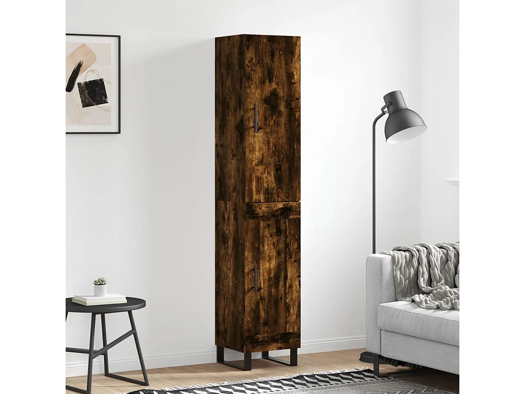 Highboard Räuchereiche 34,5x34x180 cm Holzwerkstoff