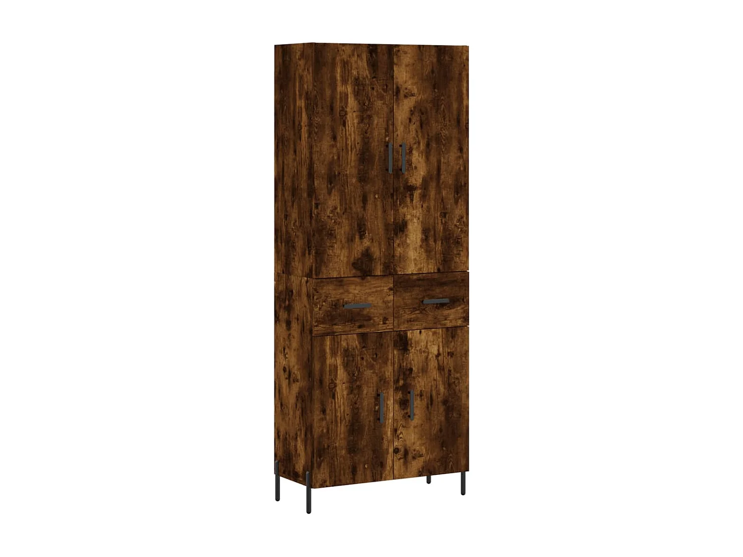 Buffet haut Chêne fumé 69,5x34x180 cm Bois d'ingénierie