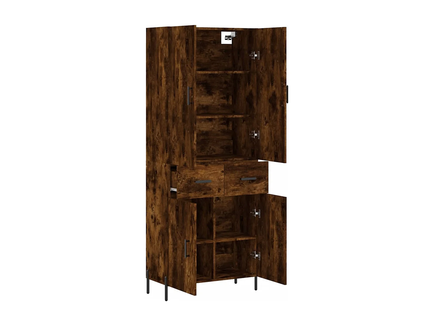 Buffet haut Chêne fumé 69,5x34x180 cm Bois d'ingénierie