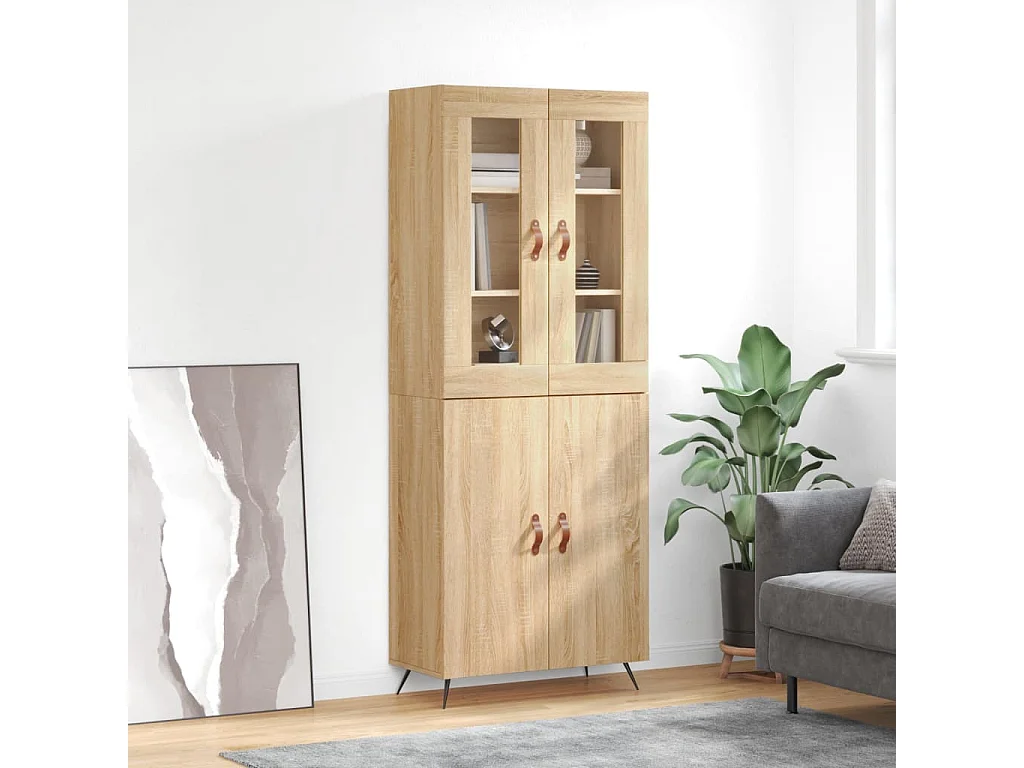 Highboard Sonoma-Eiche 69,5x34x180 cm Holzwerkstoff