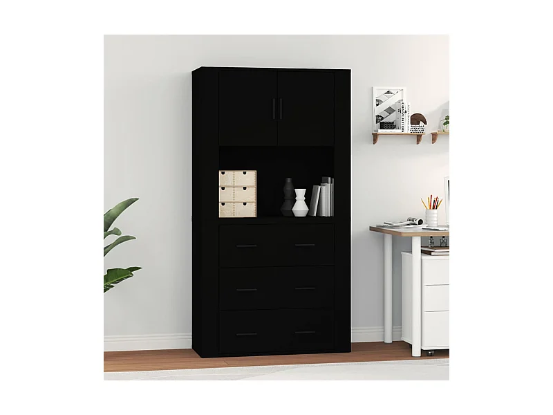 Credenza Nera in Legno Multistrato